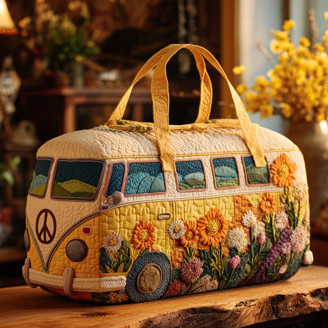 Gewatteerde Reistas - Bus met Bloemen